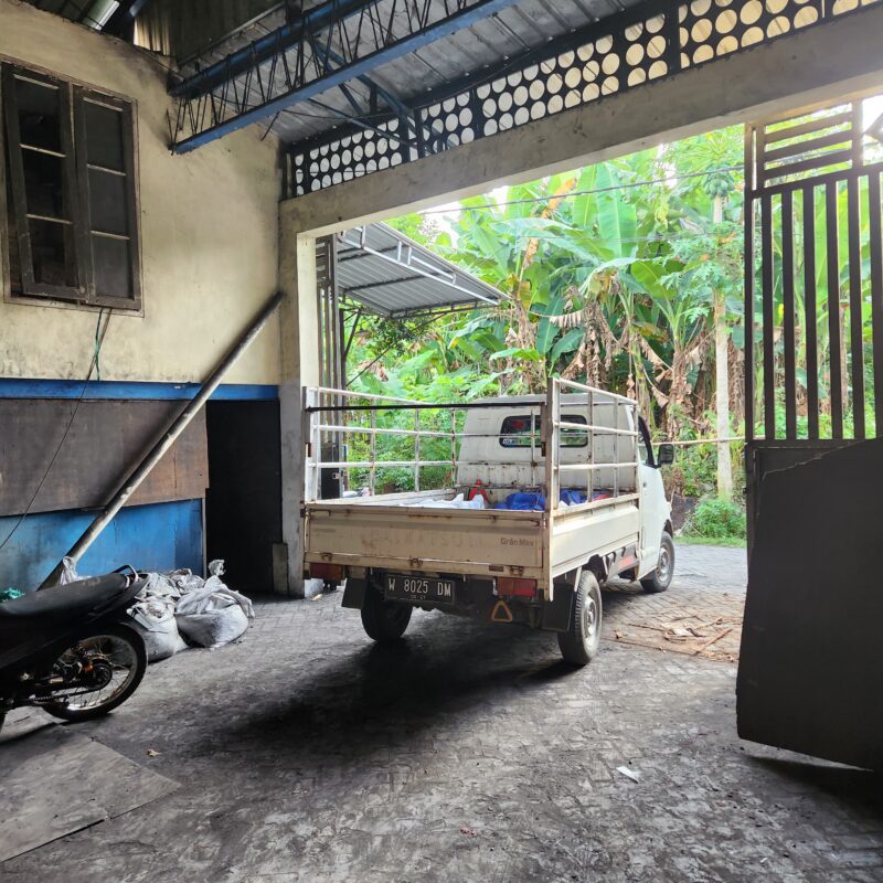 A Pickup Leaving Coconut Charcoal Briquette Factory