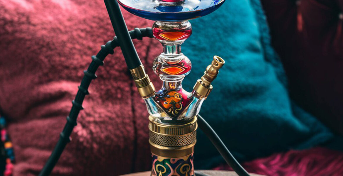 A Beautiful Crafted Shisha On A Wooden Table